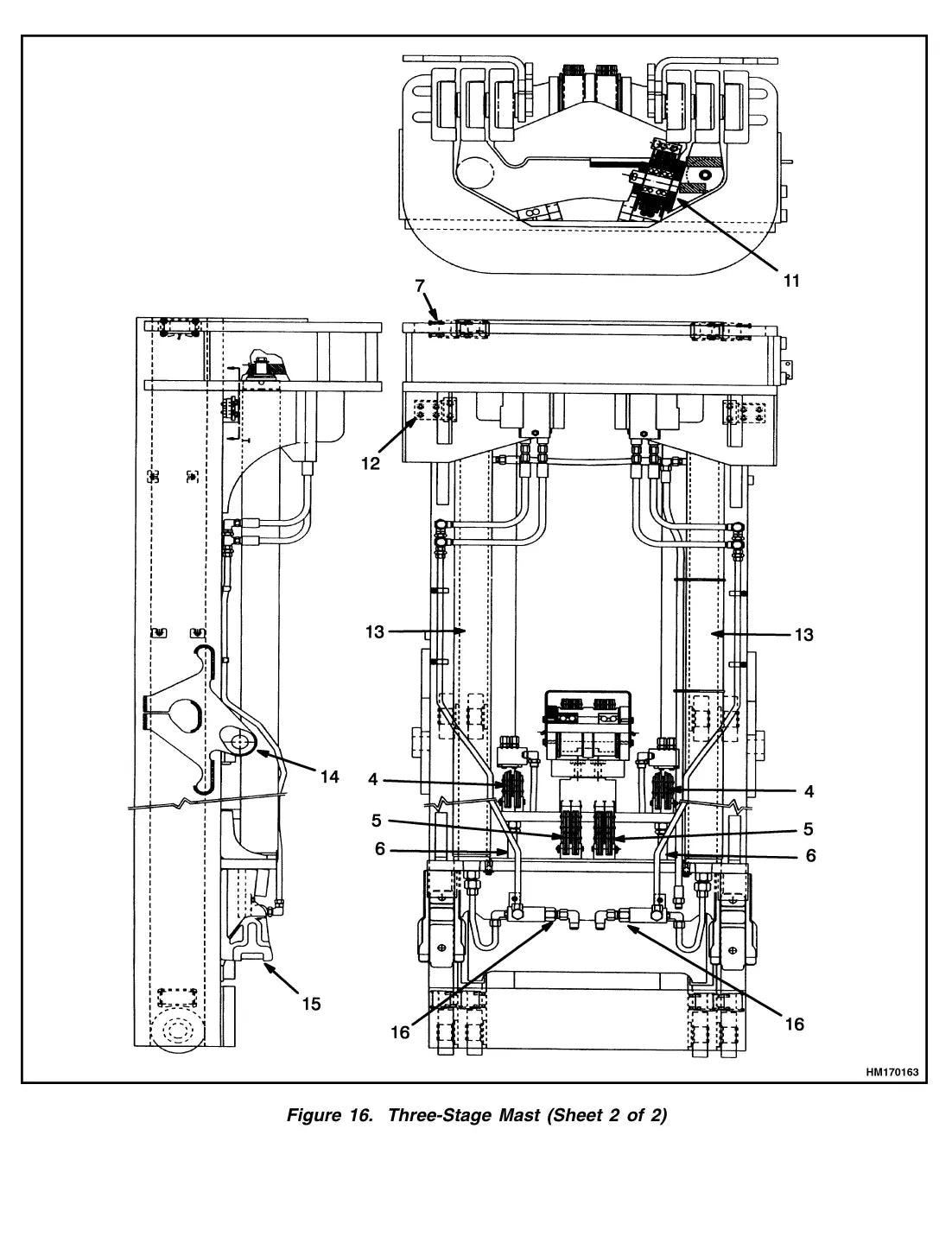 Página interna do Manual de Serviço Yale GDP130-160EB — diagrama técnico 4