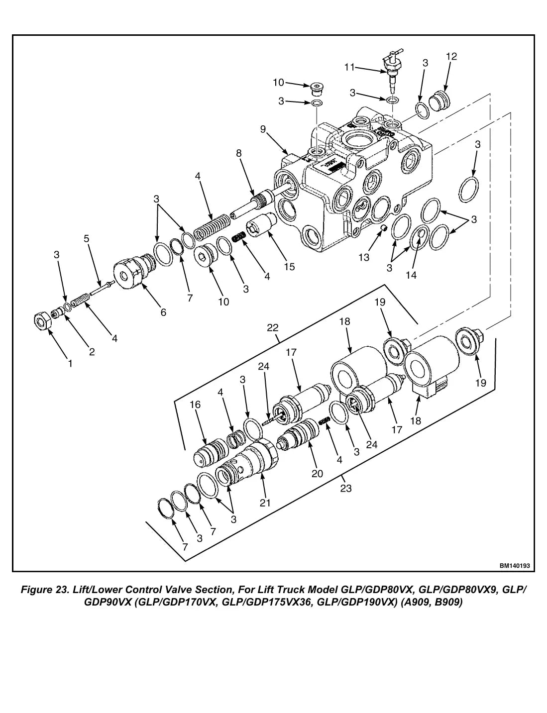 Página interna do Manual de Serviço Yale GP135-155VX — diagrama técnico 4