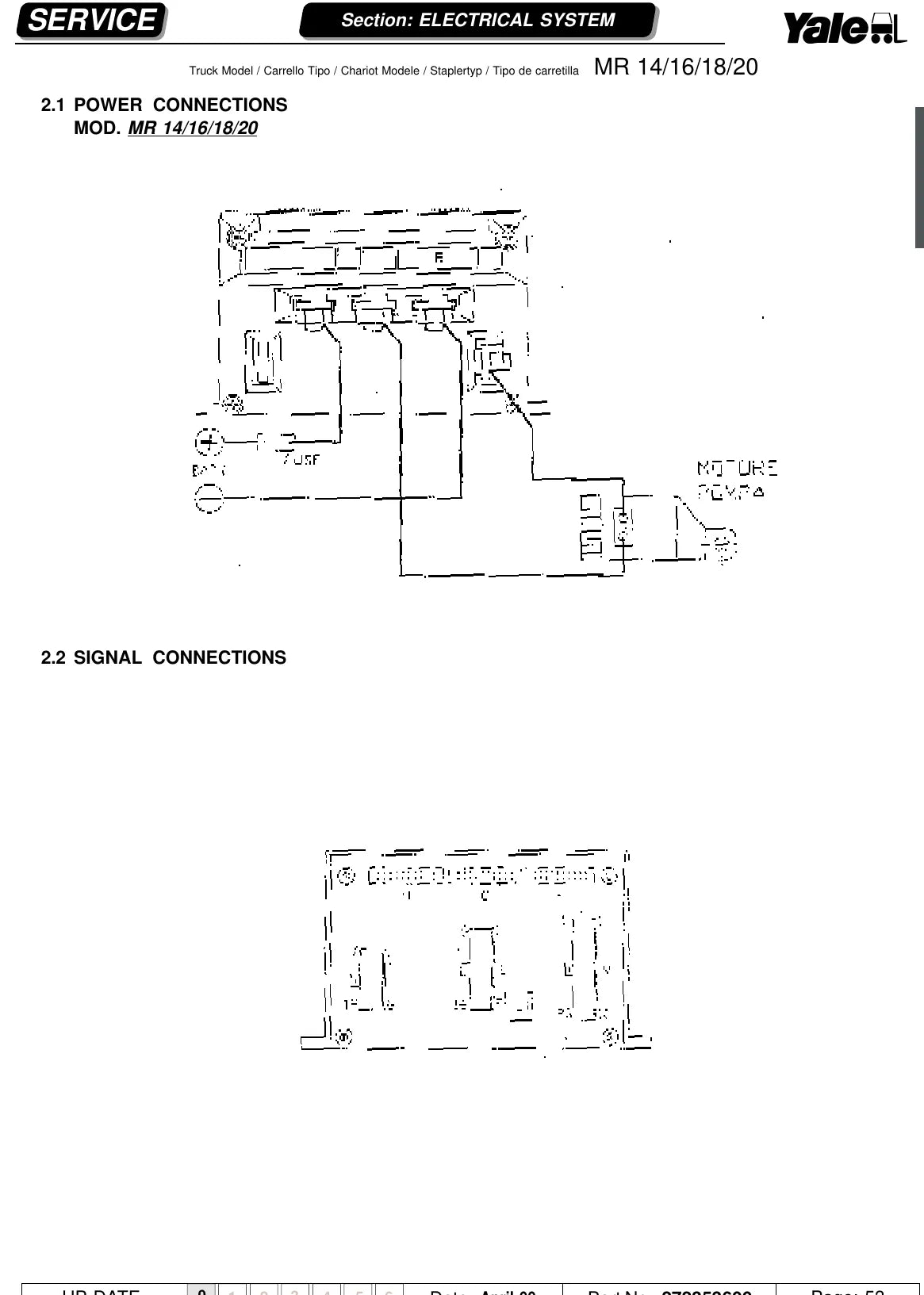 Página interna do Manual de Serviço Yale MR14-MR20 série B849 — diagrama 2