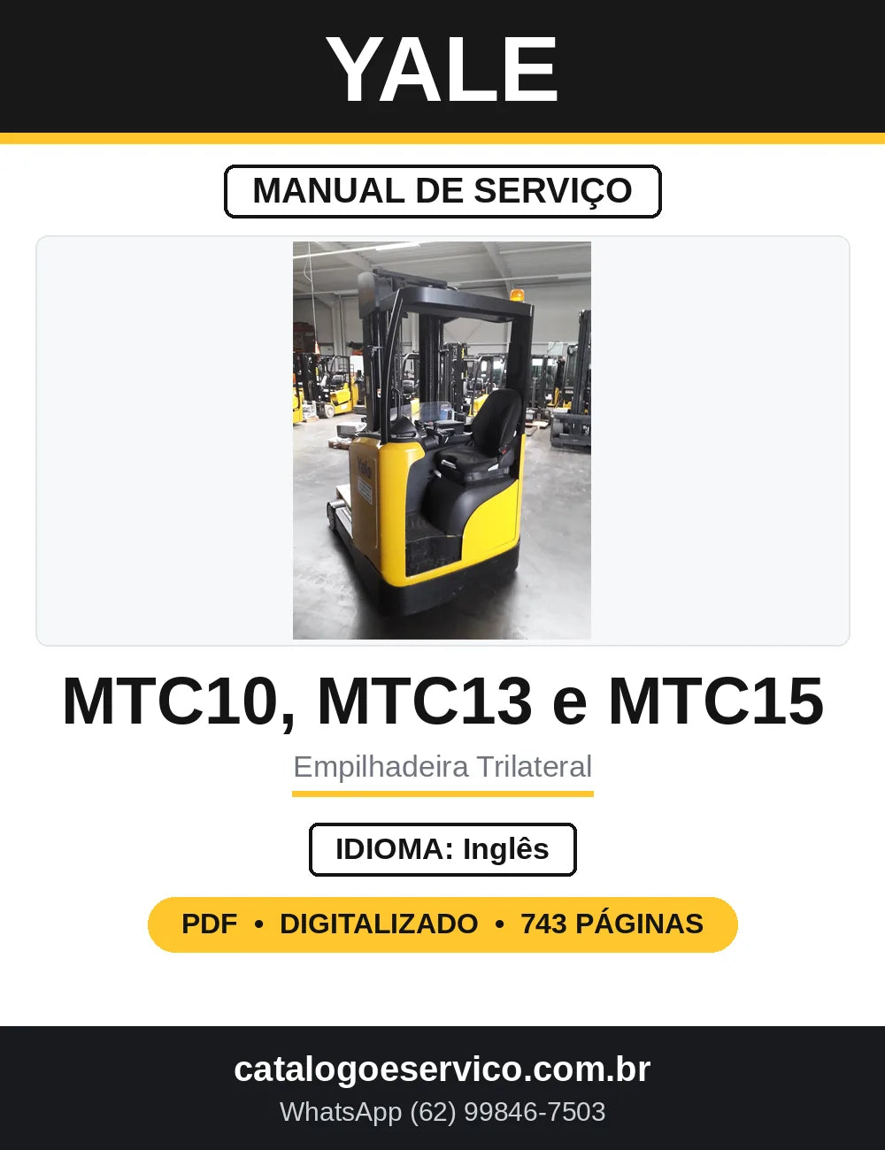 Manual de Serviço Yale MTC10 MTC13 MTC15 B868 B869 — capa