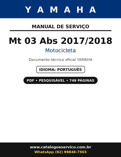 Manual de Serviço Yamaha MT-03 / MT-03 ABS