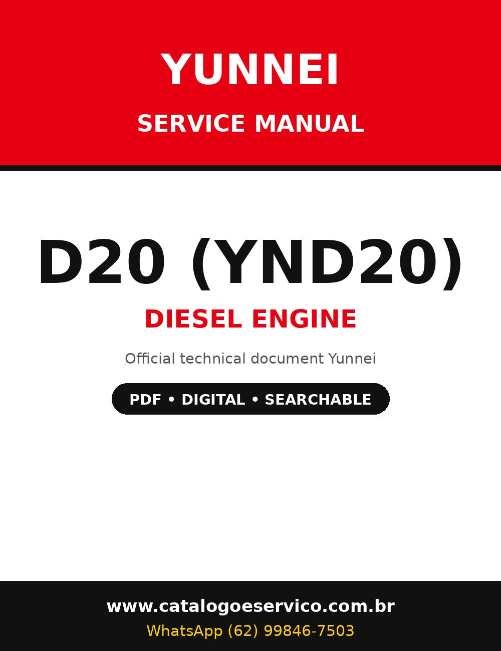 Manual de Serviço Yunnei D20 (YND20) - Motor Diesel (Inglês)