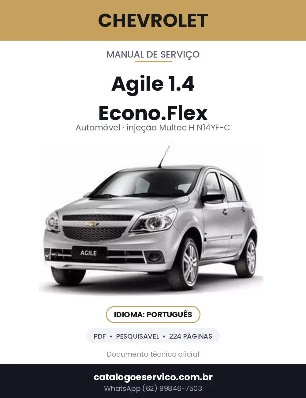 Capa — Manual de Serviço Chevrolet Agile 1.4 Econo.Flex em PDF
