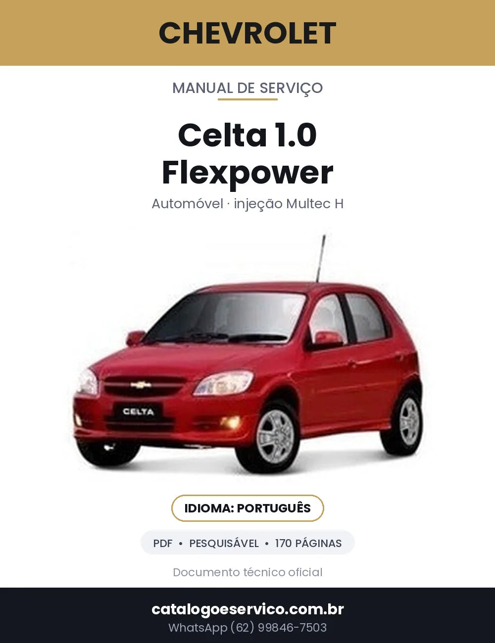 Capa — Manual de Serviço Chevrolet Celta 1.0 Flexpower em PDF