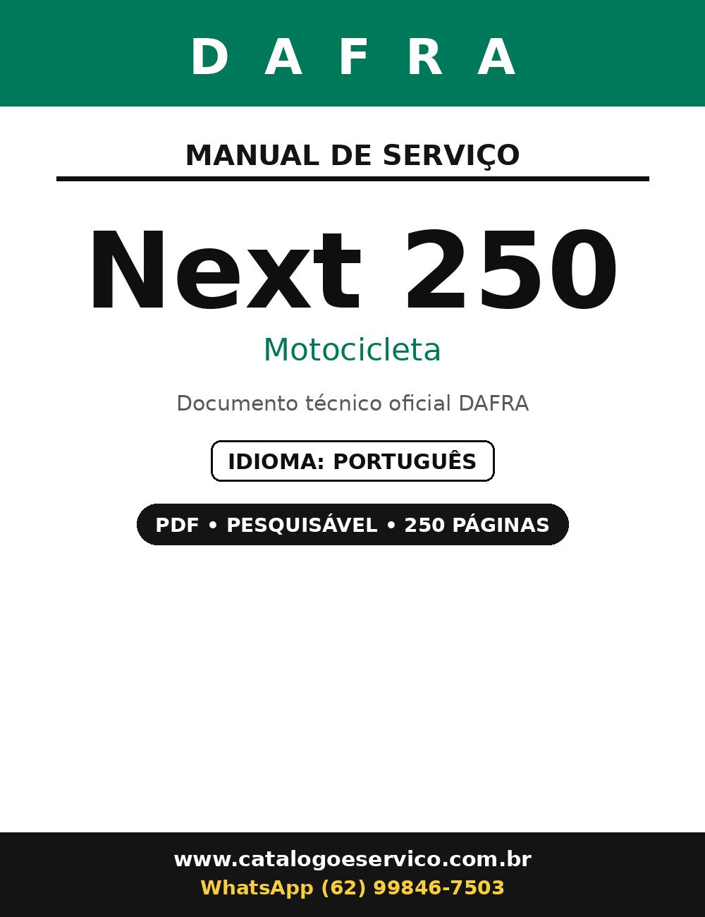 Manual De Serviços Dafra Next 250