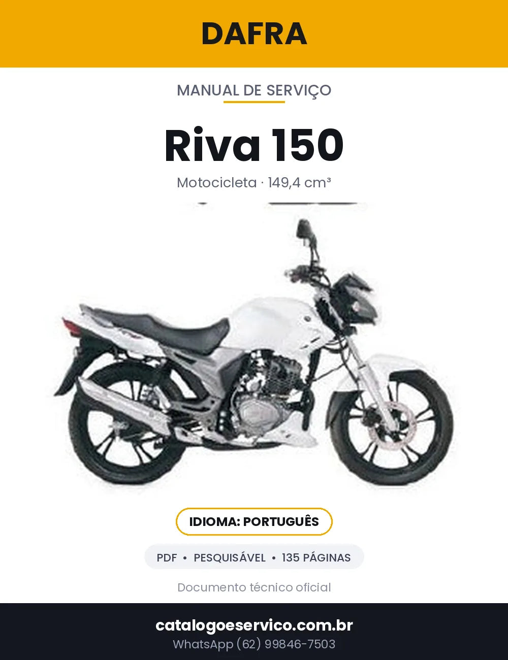 Capa — Manual de Serviço Dafra Riva 150 em PDF
