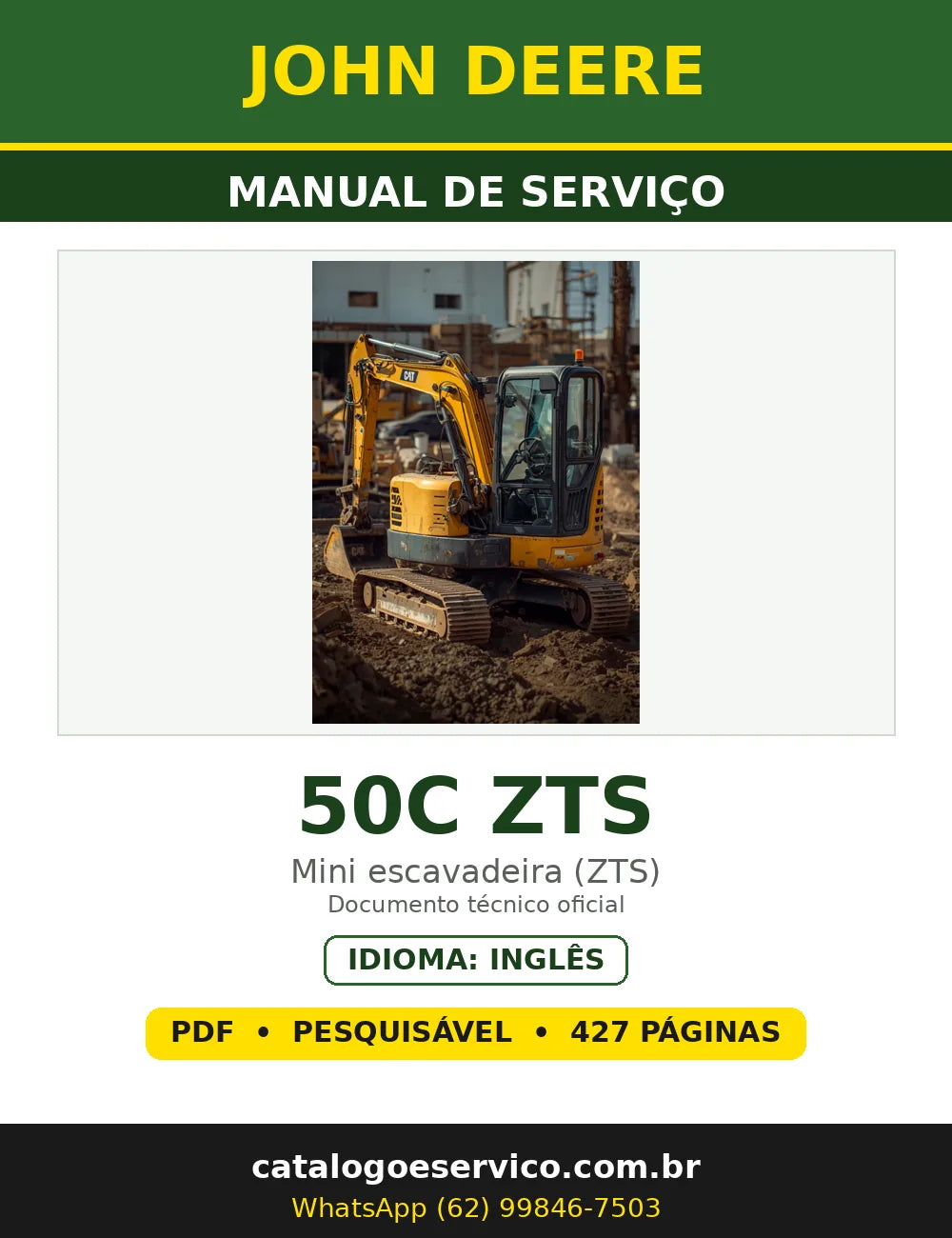 Capa - Manual de Serviço John Deere 50C ZTS