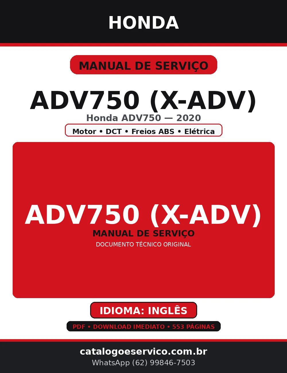 Manual de Serviço Honda ADV750 2020 — Shop Manual (PDF) — capa