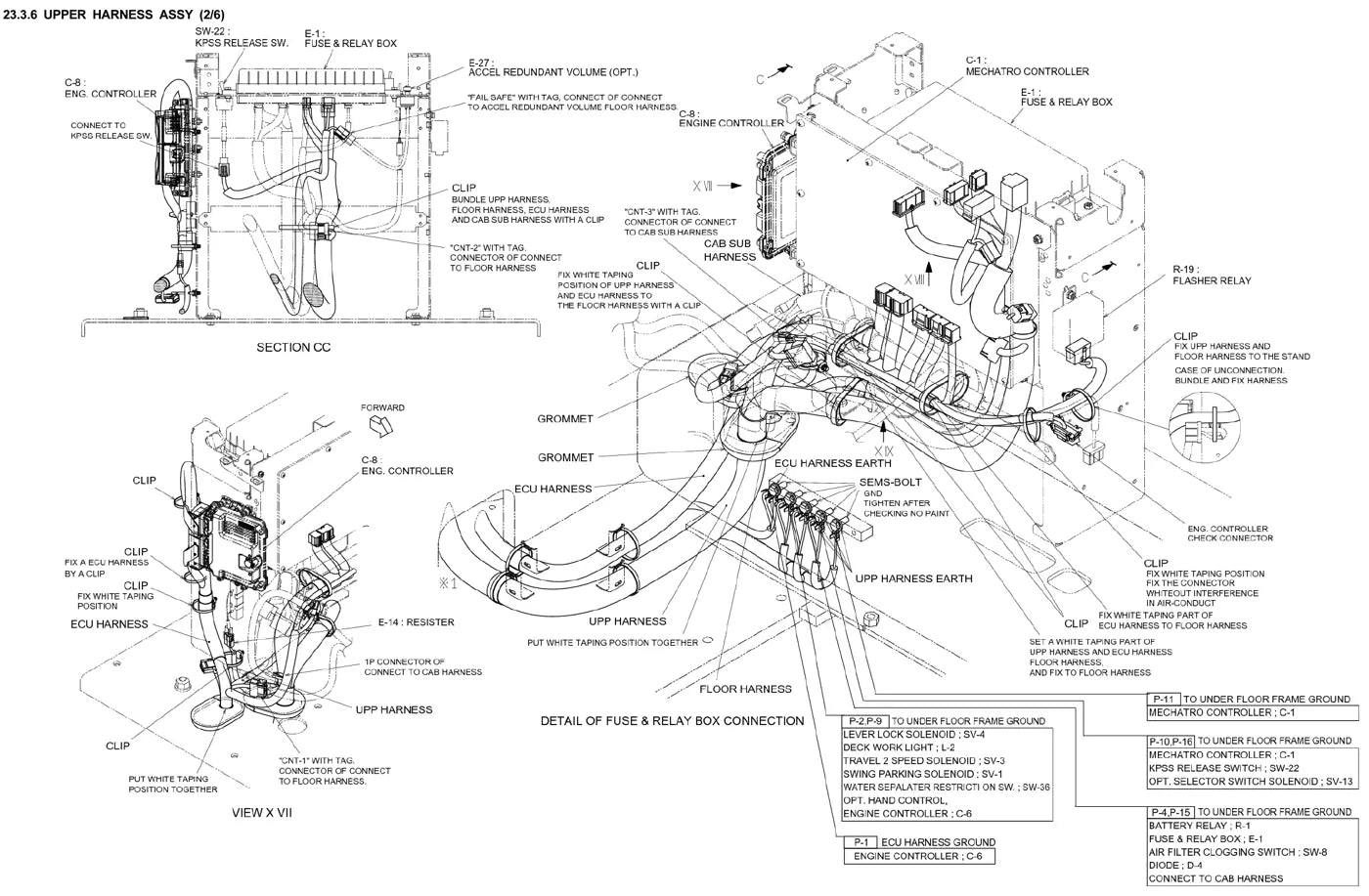 Procedimento de desmontagem ilustrado — Kobelco SK130-8