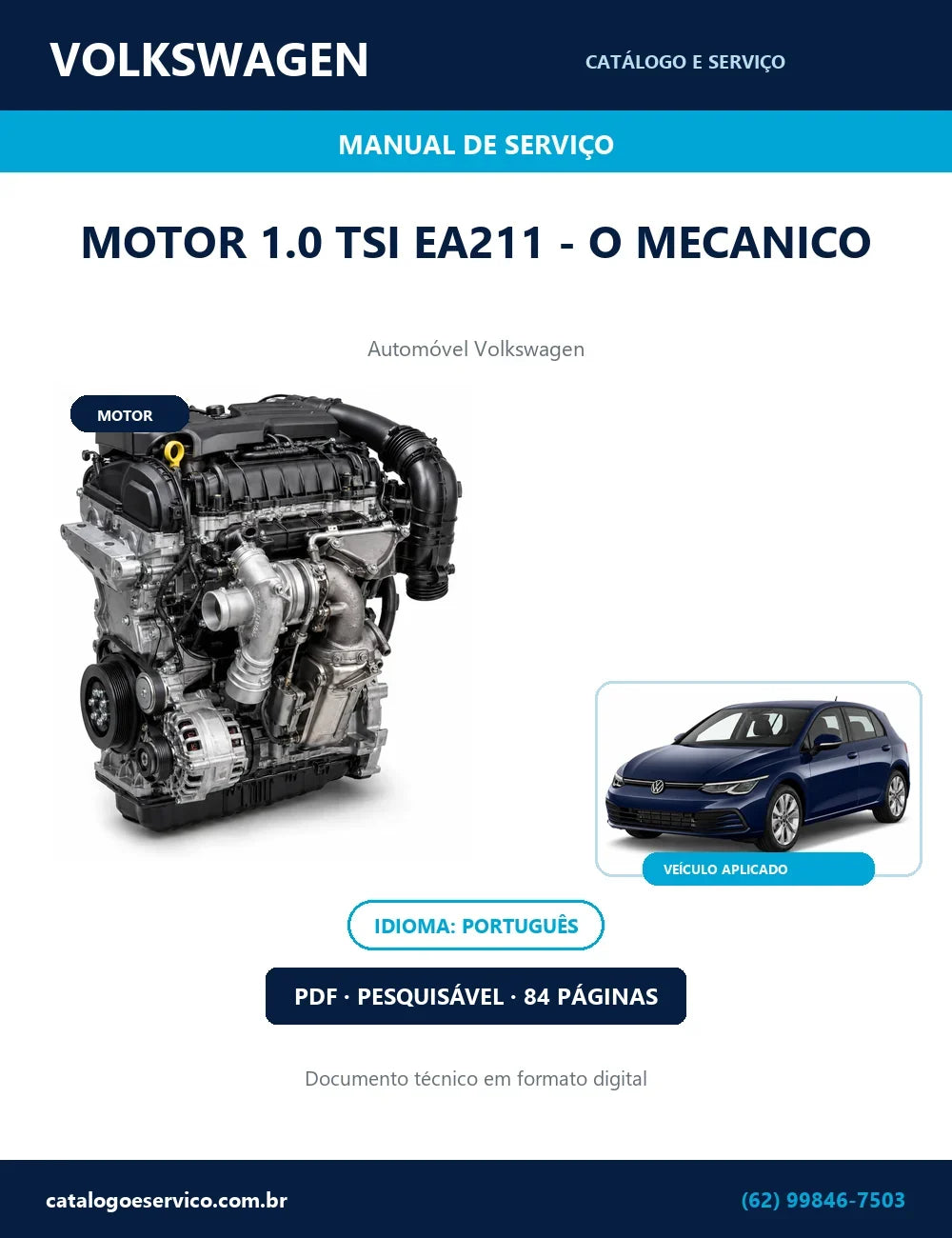 MANUAL DE SERVIÇOS DE OFICINA PDF MOTOR VW 1.0 TSI EA211 - O MECANICO
