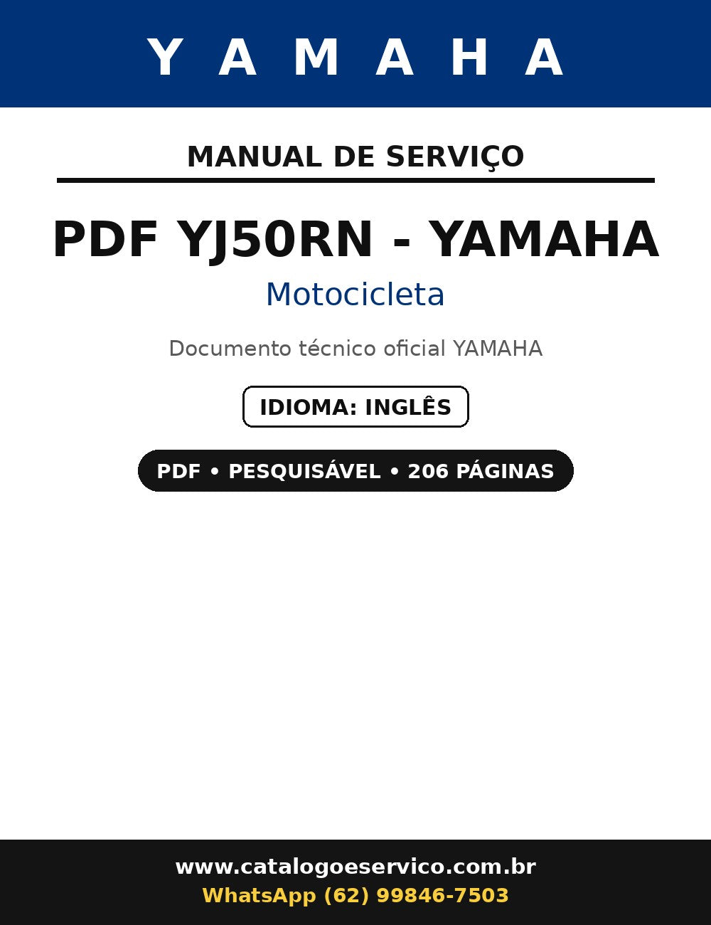 Manual De Serviços De Oficina Yj50rn Yamaha
