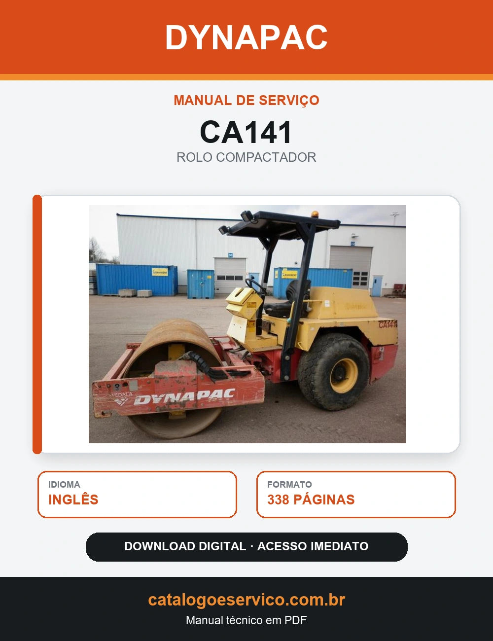 MANUAL DE SERVIÇOS DYNAPAC - CA141 - ROLO VIBRATÓRIO