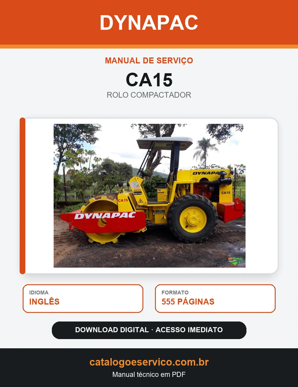 MANUAL DE SERVIÇOS DYNAPAC - CA15 - ROLO VIBRATÓRIO