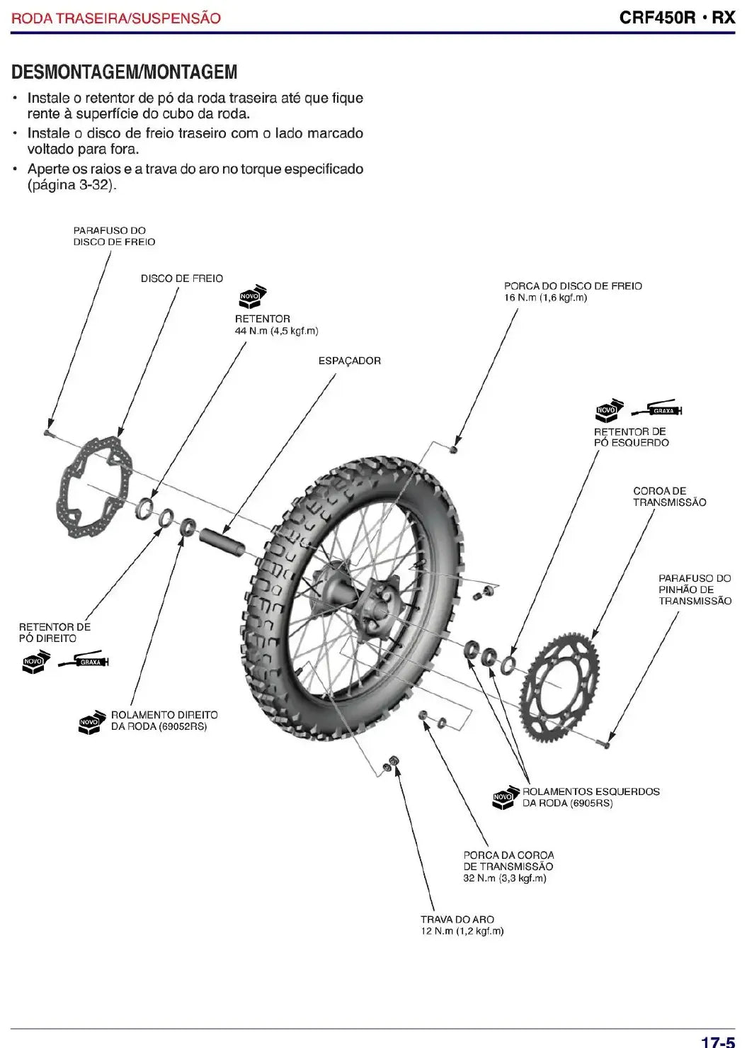Página interna com ilustração técnica — Honda CRF450R / CRF450RX (amostra 1 de 2)