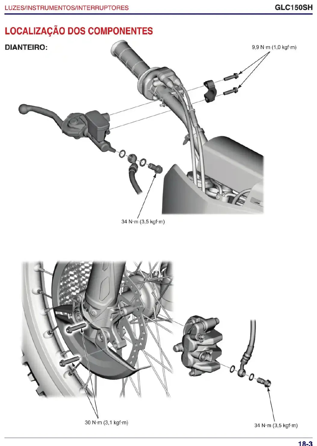 Página interna com ilustração técnica — Honda CRF450R / CRF450RX (amostra 2 de 2)