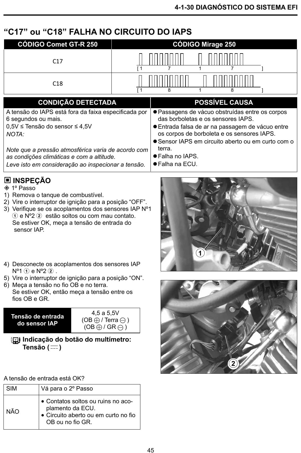Página interna 2 — Kasinski Mirage 250 EFI / Comet GT-R 250 EFI
