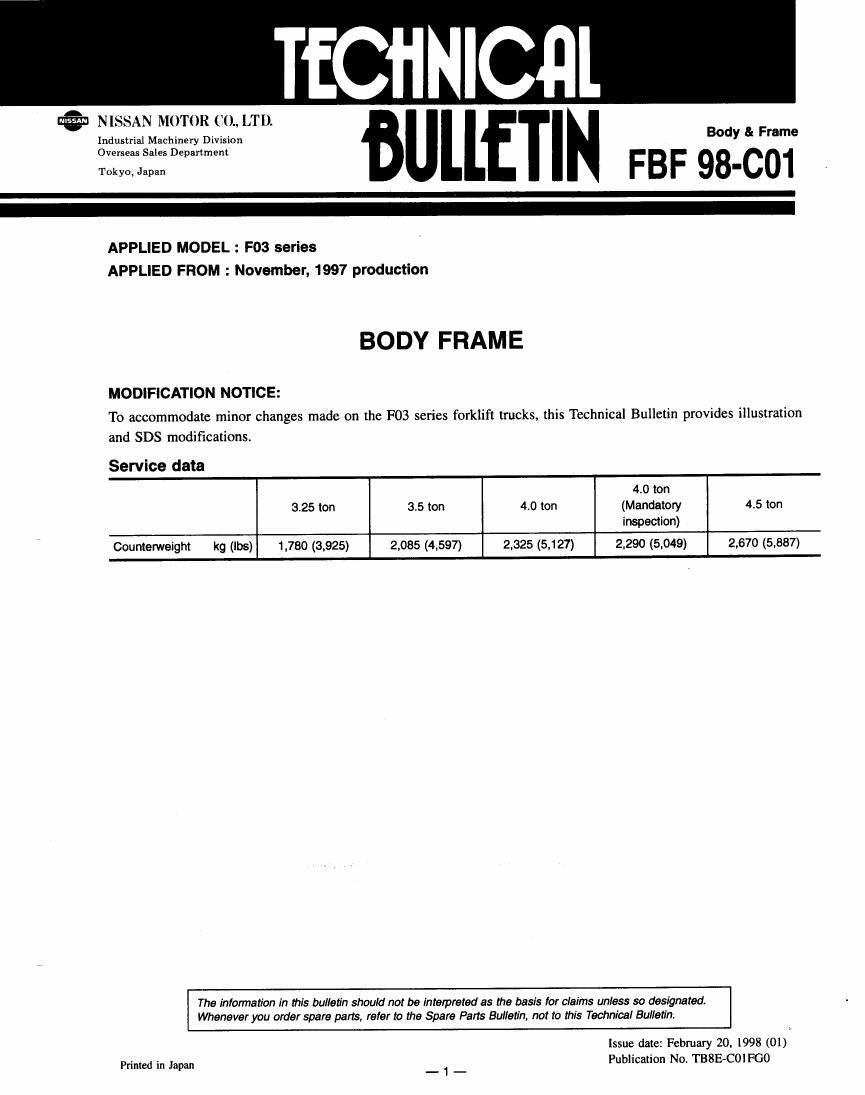F03 SERIES - Manual de Serviço Nissan