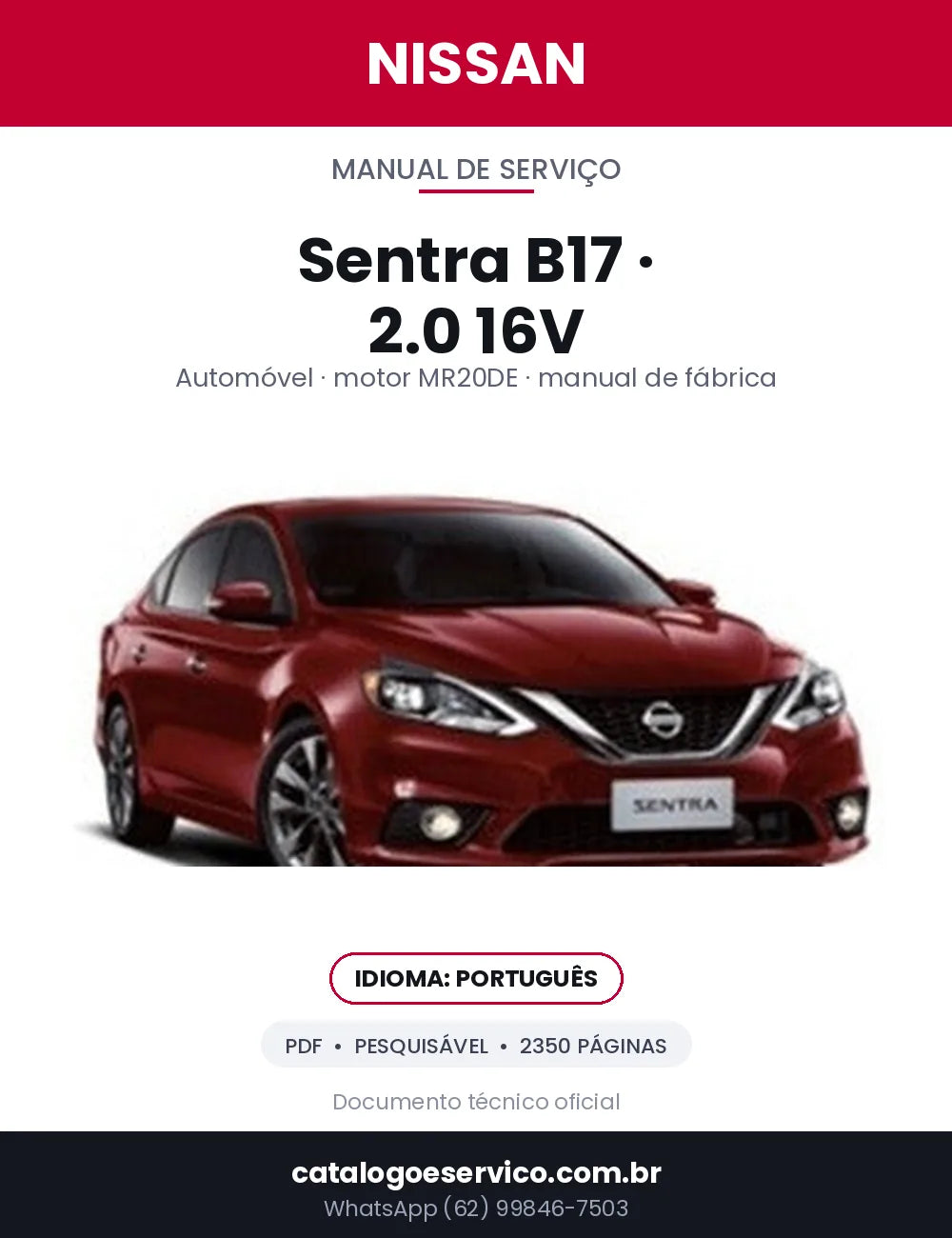 Capa — Manual de Serviço Nissan Sentra B17 / MR20DE em PDF