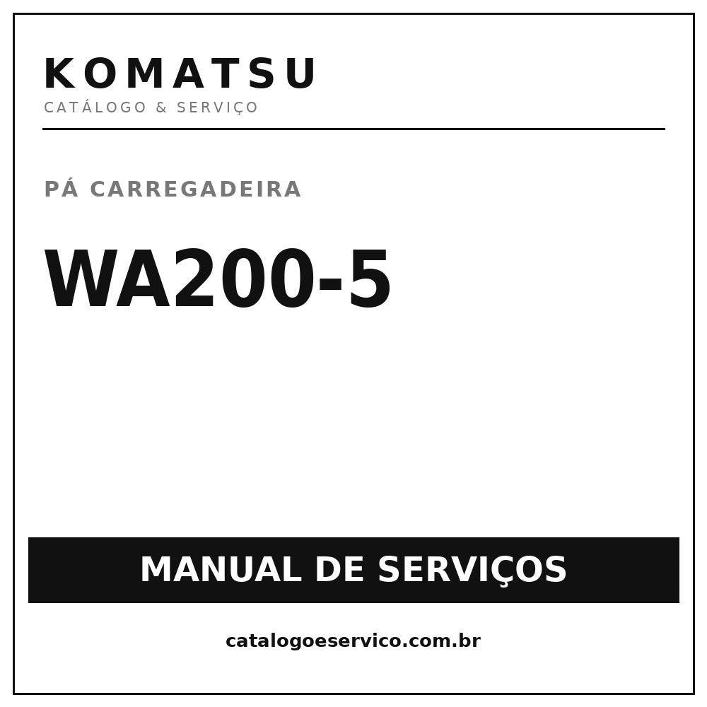 Manual De Serviços Pá Carregadeira Komatsu Wa 200-5