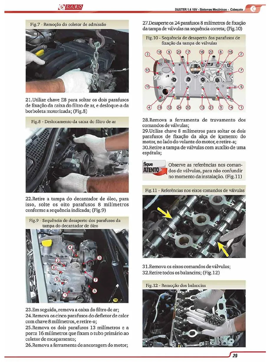 Vista explodida de conjunto do Manual de Serviço Renault Duster 1.6 16V