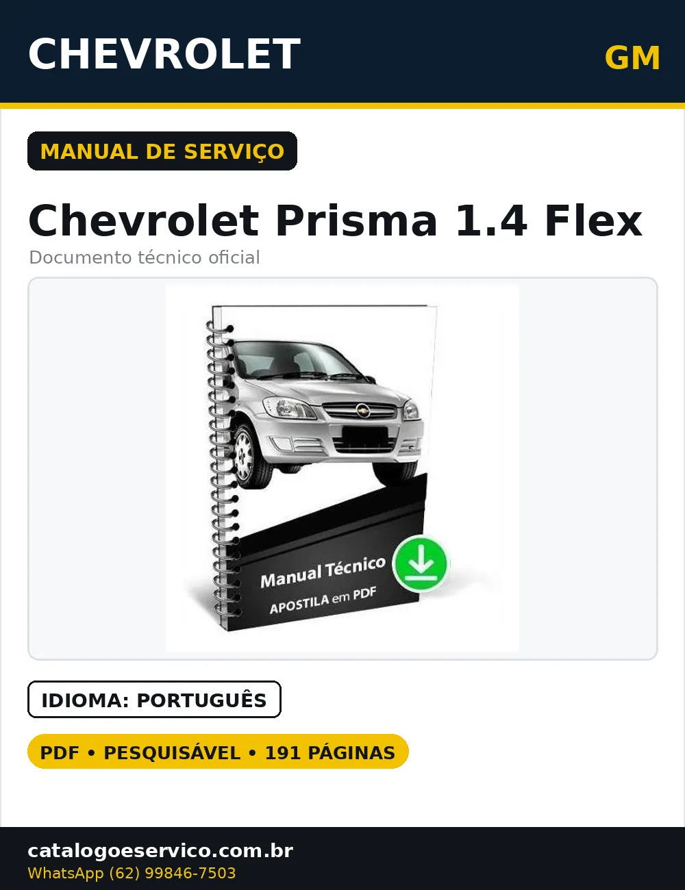Manual De Serviços Reparação Chevrolet Prisma 1.4 Flex Pd