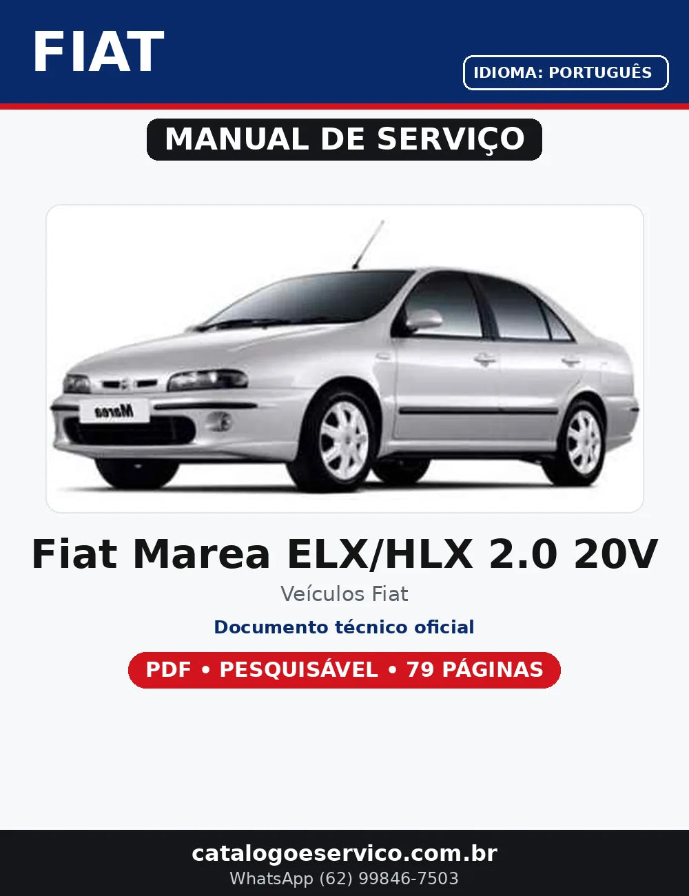 Manual De Serviços Reparação Fiat Marea Elx/hlx 2.0 20v P