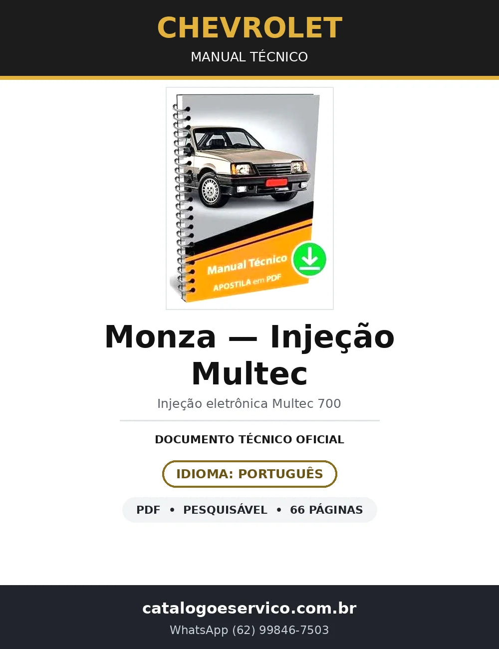 Manual Técnico Injeção Multec — Chevrolet Monza (66 págs.) — capa