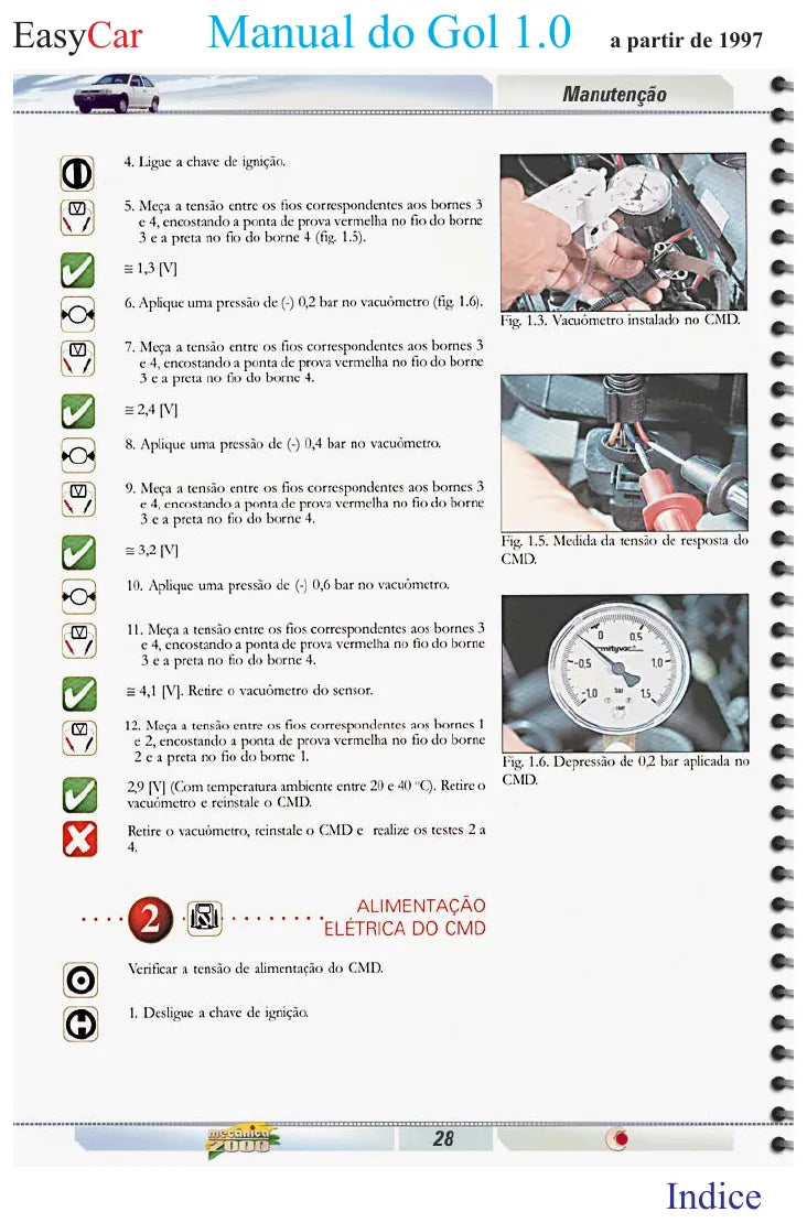 Página interna 2 — Manual Técnico Volkswagen Gol 1000 Mi — injeção MP9