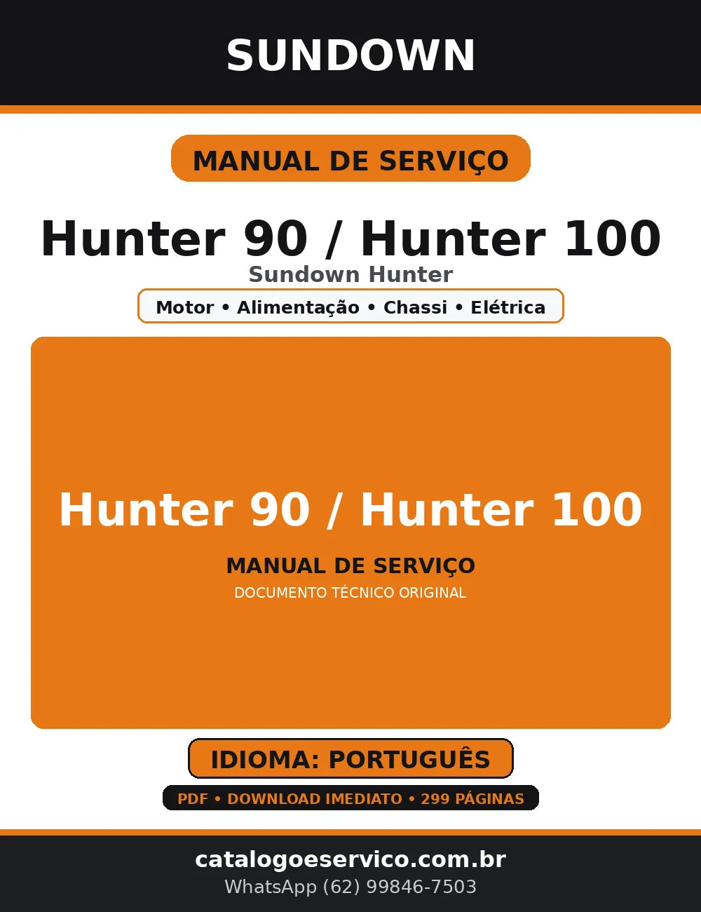 Manual de Serviço Sundown Hunter 90 e Hunter 100 — Português (PDF) — capa