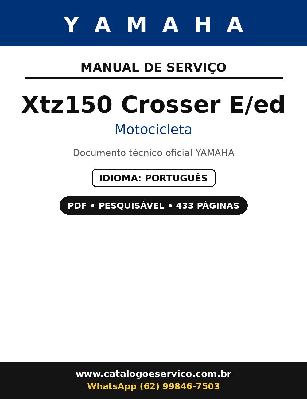 Manual De Serviços Yamaha Xtz150 Crosser E/ed