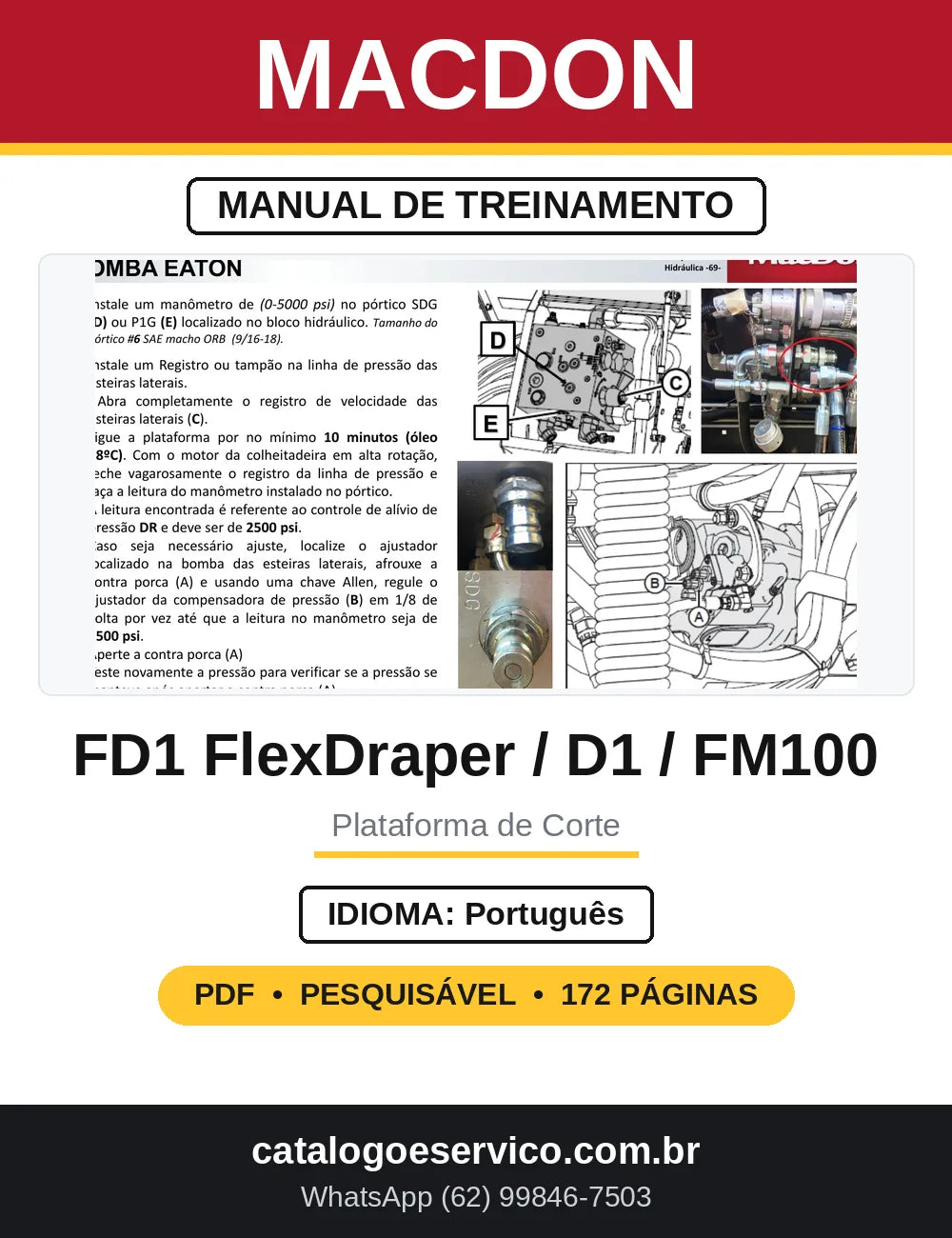Manual de Treinamento MacDon FD1 FlexDraper e FM100 — capa