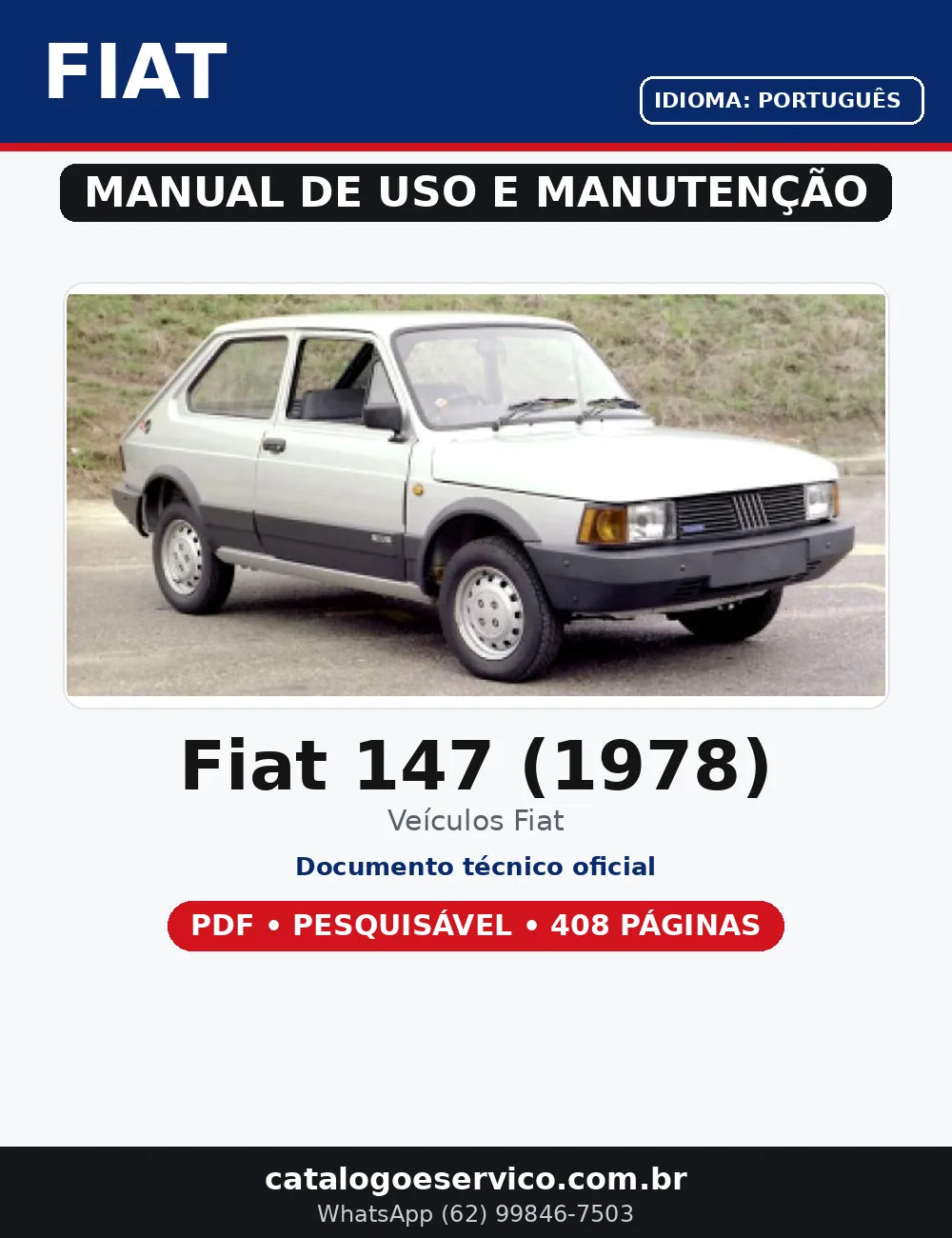 Manual De Uso E Manutenção Fiat 147 1978 -