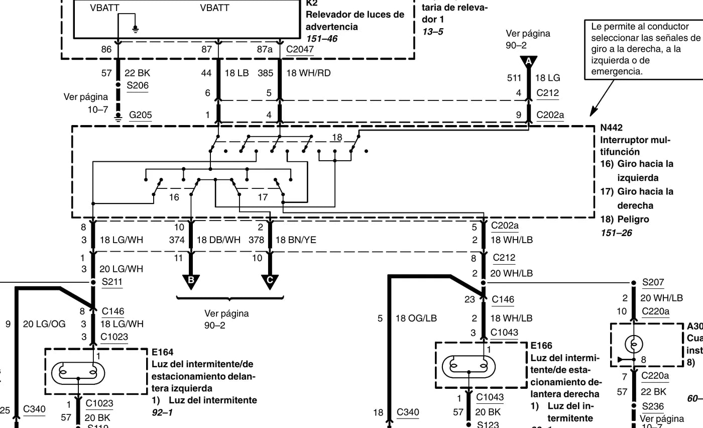 FORD Ranger 2.3 / 3.0 / 4.0 — diagrama — página interna do esquema elétrico