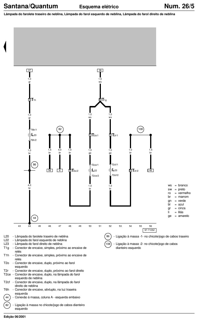 Página interna 2 — Esquema Elétrico Volkswagen Santana e Quantum 1999–2005