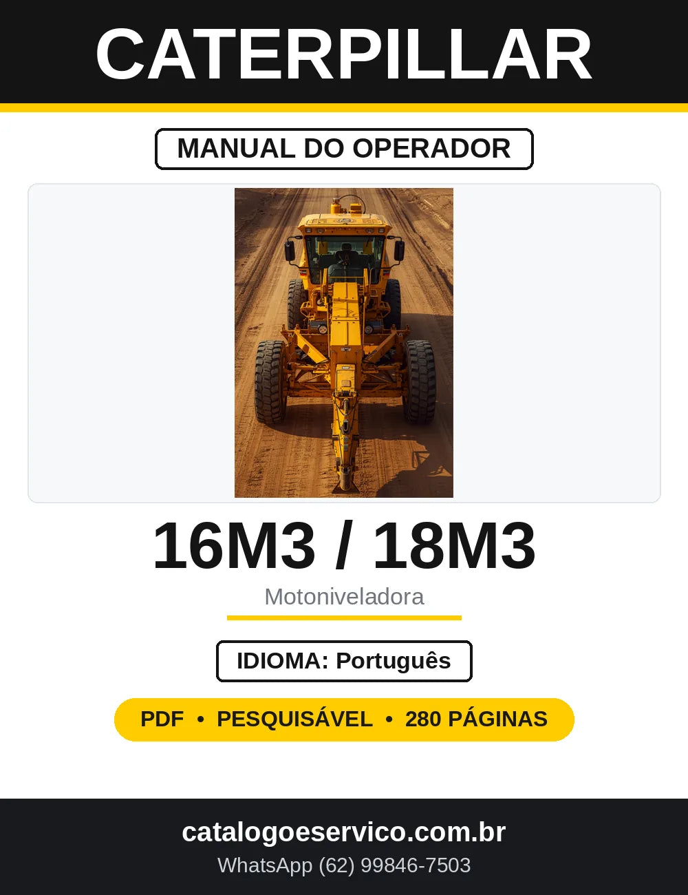 Manual do Operador Caterpillar 16M e 18M Série 3, 16 e 18 — capa