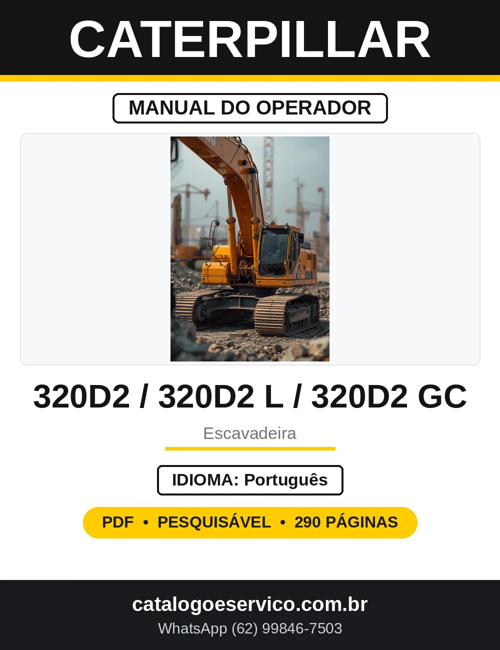 Manual do Operador Caterpillar 320D2, 320D2 L e GC — capa