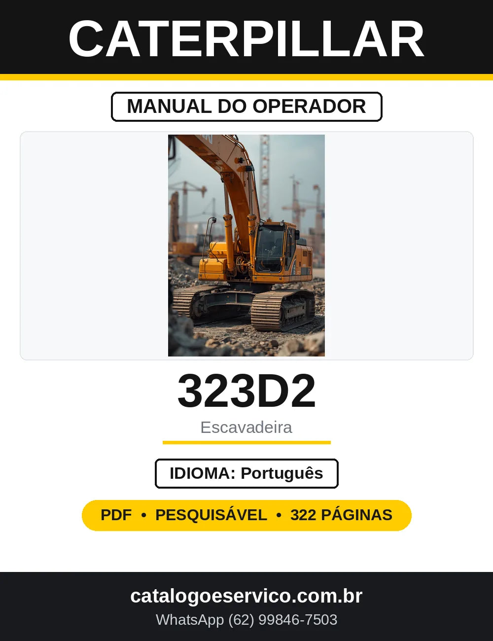 Manual do Operador Caterpillar 323D2 e 323D2 L — capa