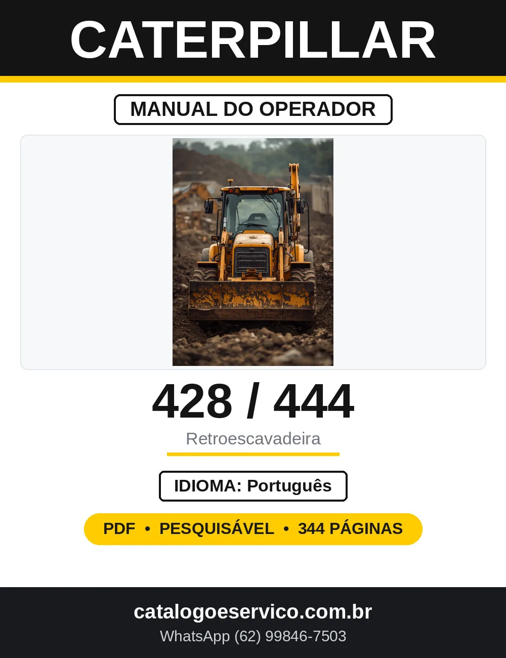 Manual do Operador Caterpillar 428 432 434 444 — capa