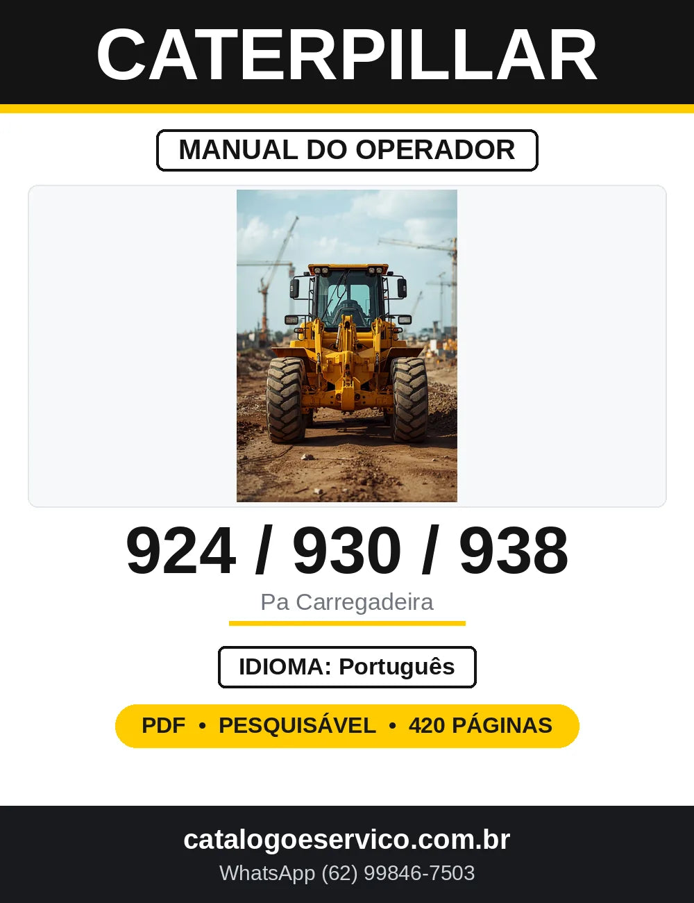 Manual do Operador Caterpillar 924 926 930 938 — capa