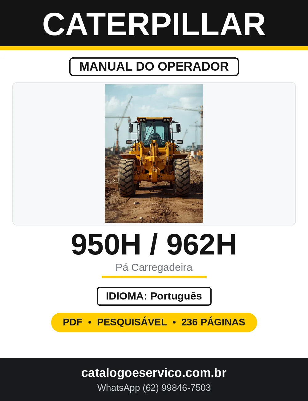 Manual do Operador Caterpillar 950H 962H IT62H — capa
