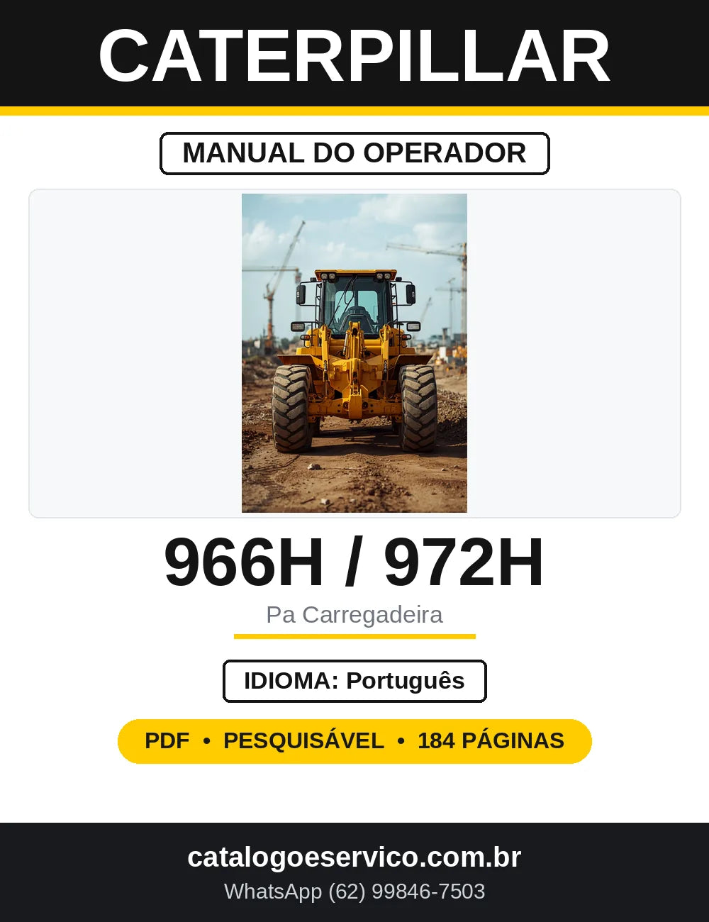 Manual do Operador Caterpillar 966H 972H — capa