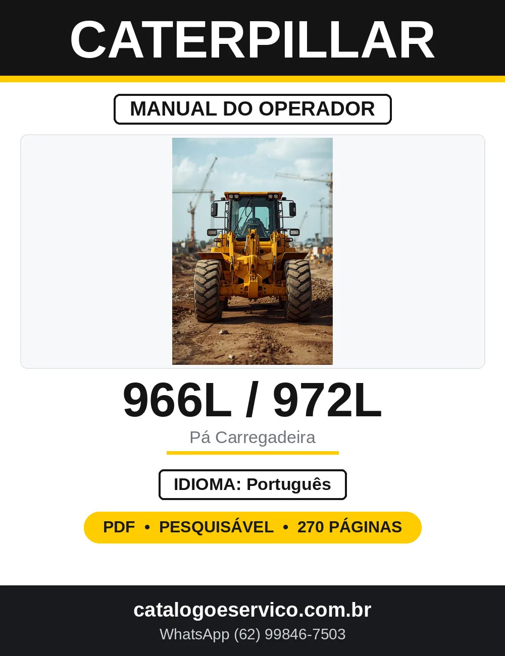 Manual do Operador Caterpillar 966L 972L — capa