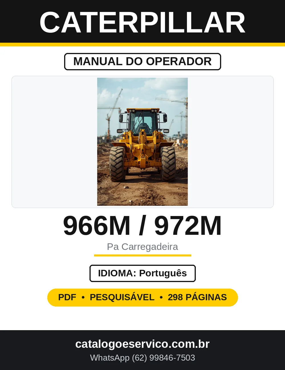Manual do Operador Caterpillar 966M 972M — capa