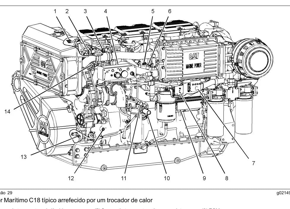 Manual do Operador Caterpillar C18 Marítimo Marine — página interna 1