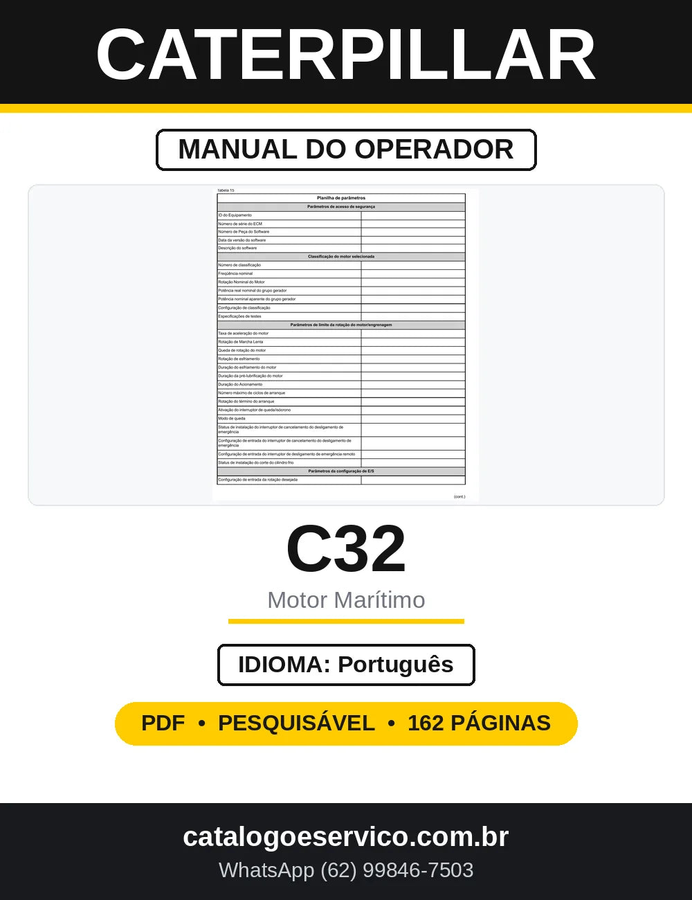 Manual do Operador Caterpillar C32 Auxiliar Marítimo — capa