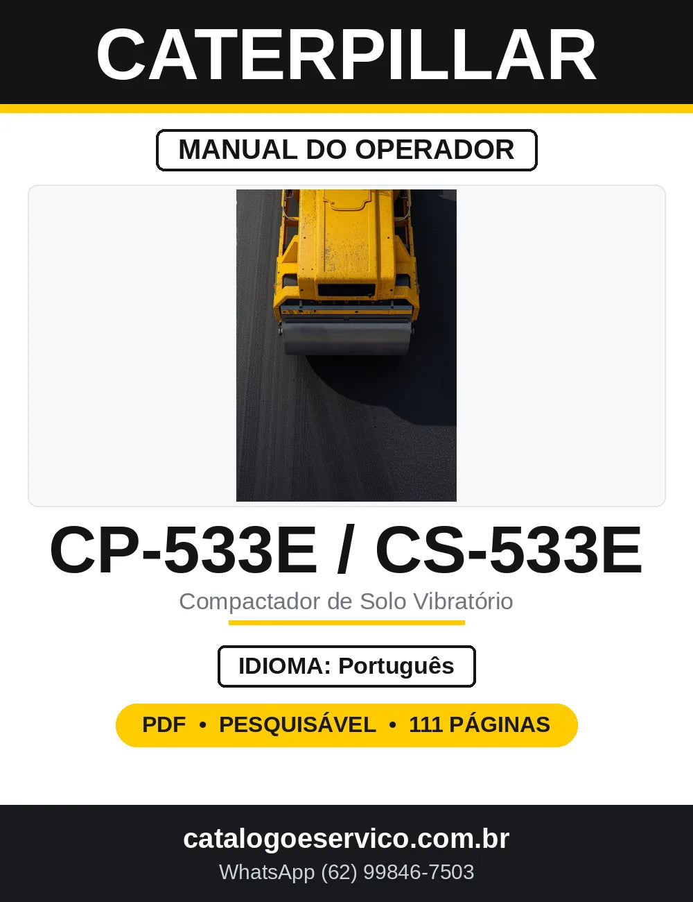 Manual do Operador Caterpillar CP-533E CS-533E — capa