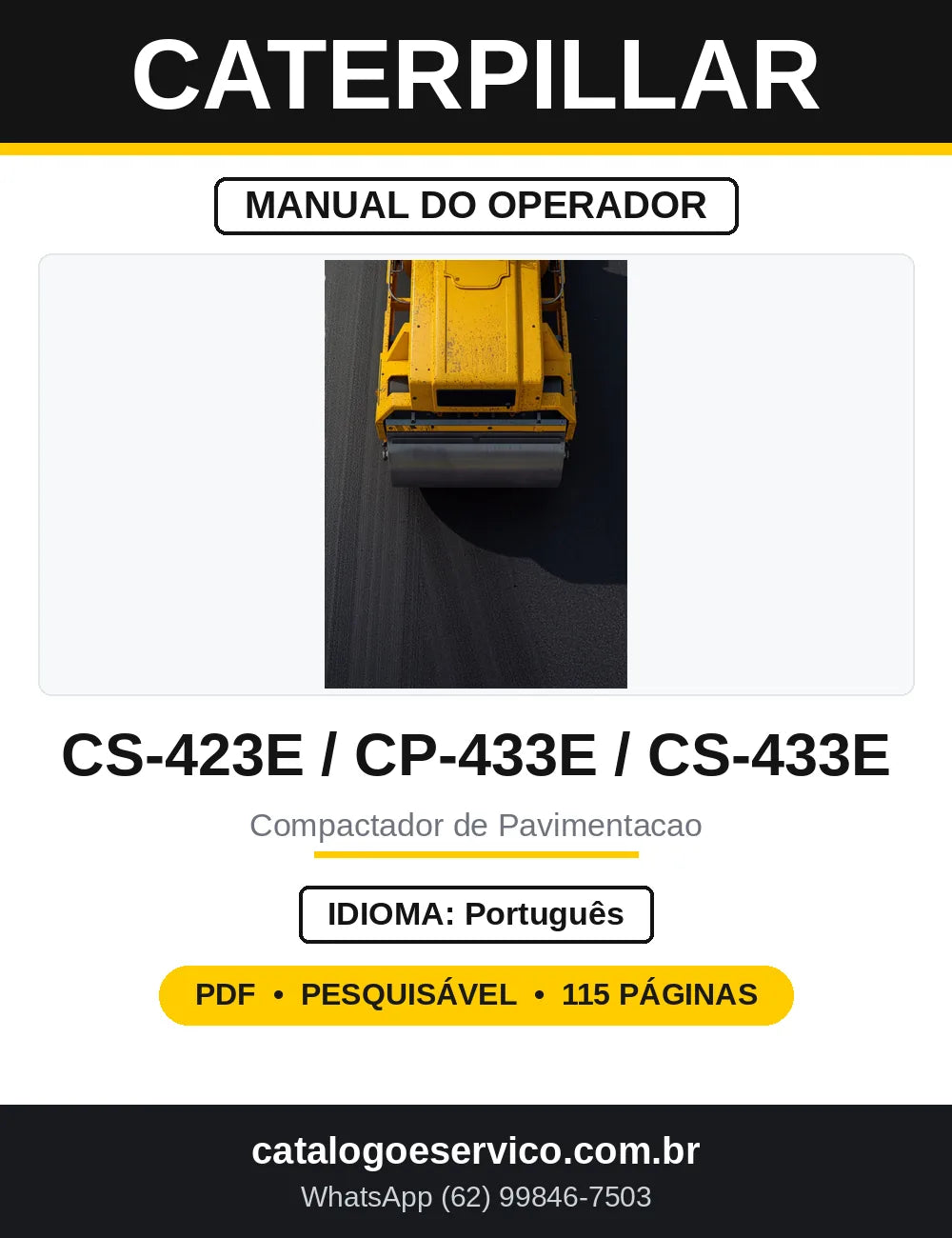 Manual do Operador Caterpillar CS-423E CP-433E CS-433E — capa