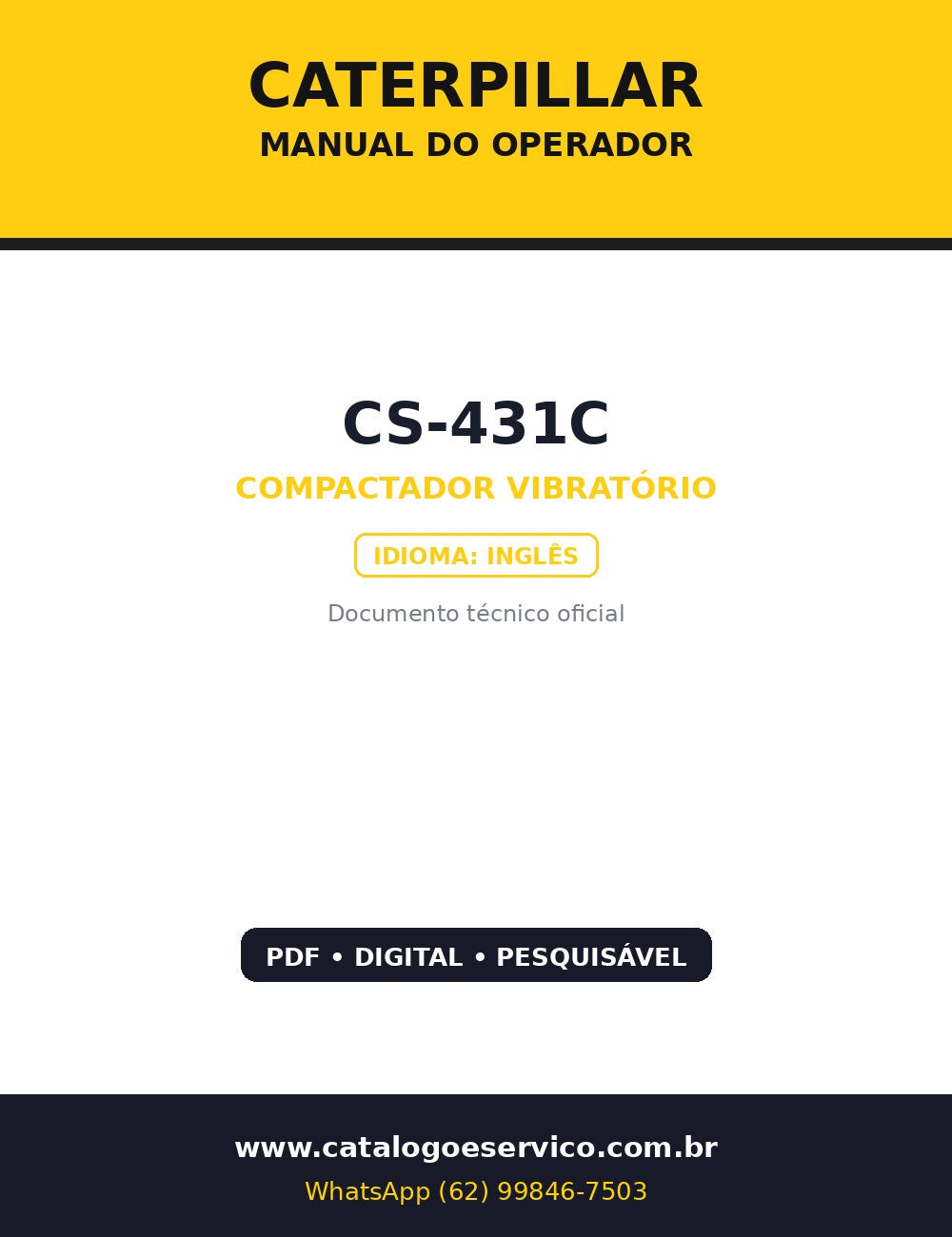 Manual do Operador Caterpillar CS-431C — Rolo compactador Caterpillar CS-431C
