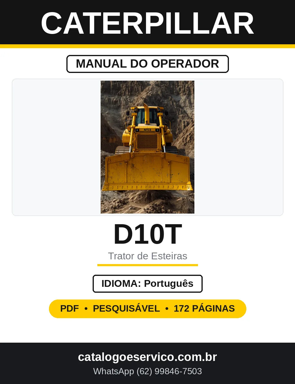 Manual do Operador Caterpillar D10T Trator de Esteiras — capa