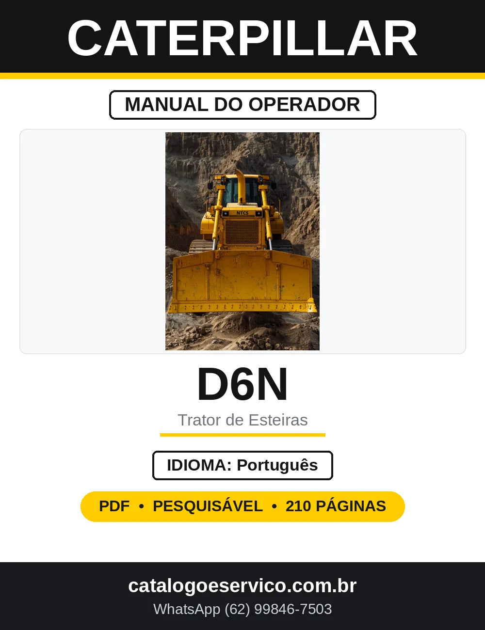 Manual do Operador Caterpillar D6N Trator de Esteiras — capa